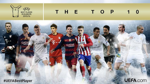 uefa top ten player 2016